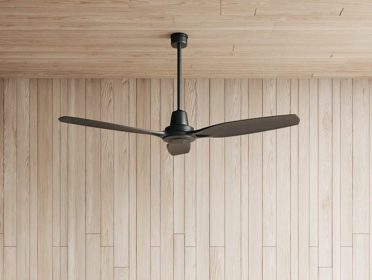 Deckenventilator Metall 130x130x38 cm - Schwarz - mit Licht