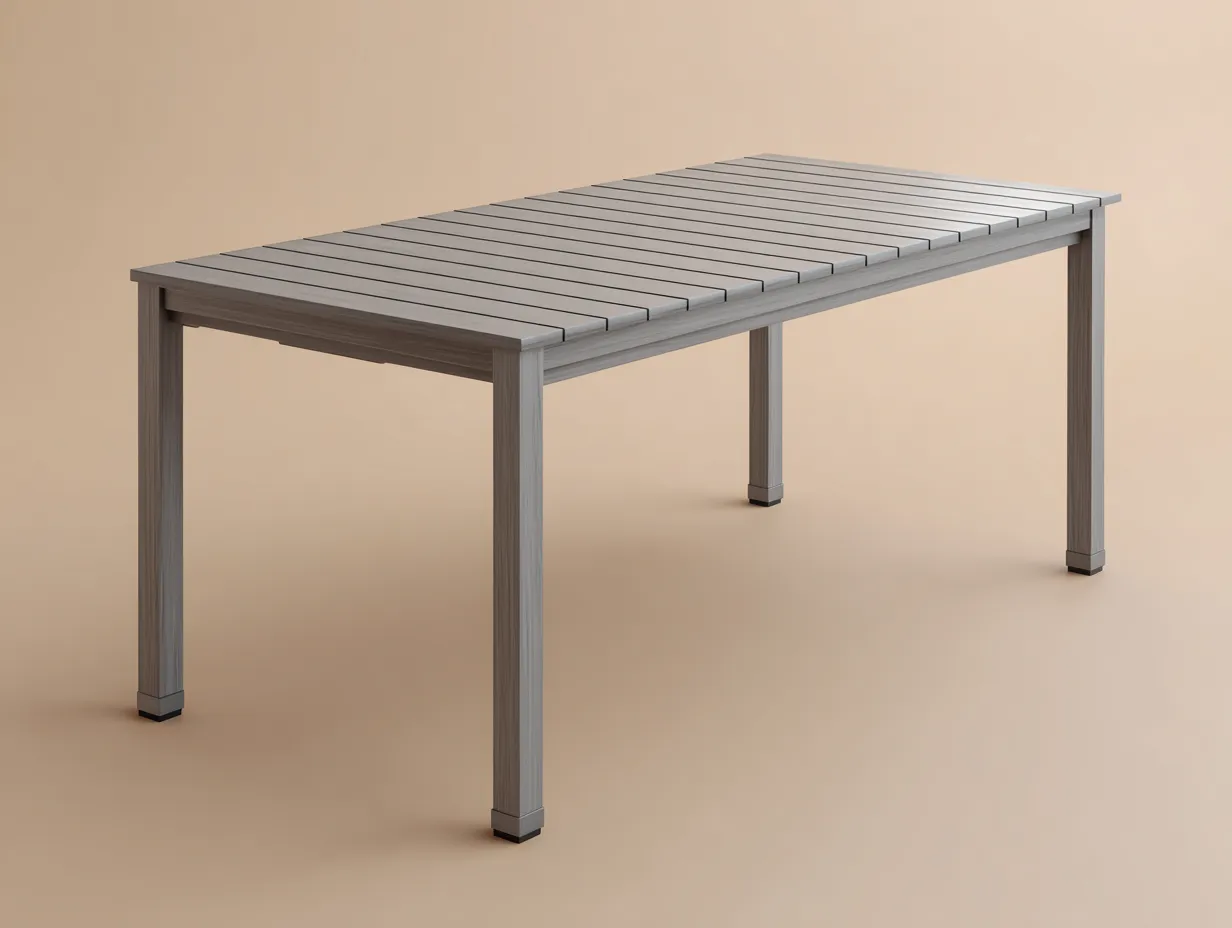 Esstisch Aluminium 205x88x74 cm - Grau - schmale Rechteckform für Außenbereich