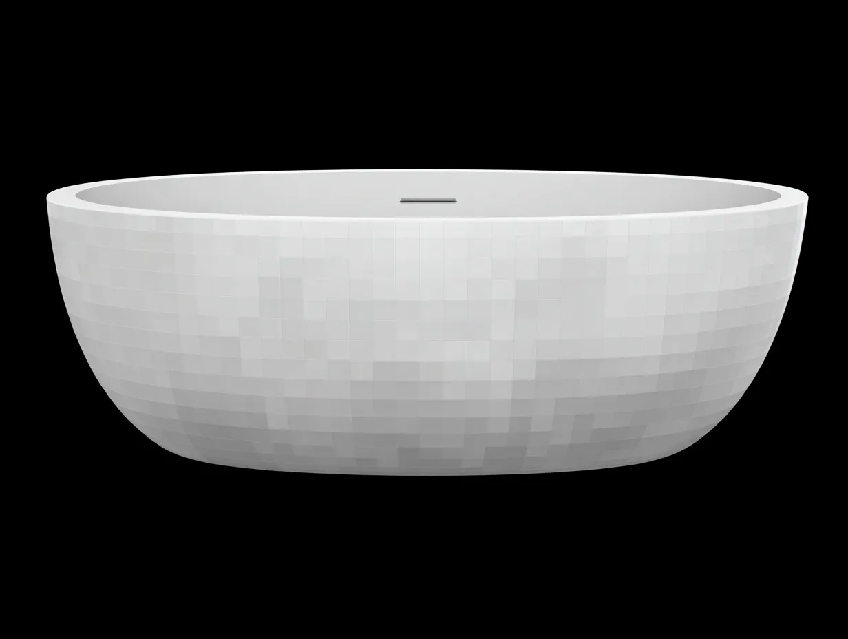 Badewanne Acryl 174x84x57 cm - Weiß - facettierte Außenstruktur für Badezimmer