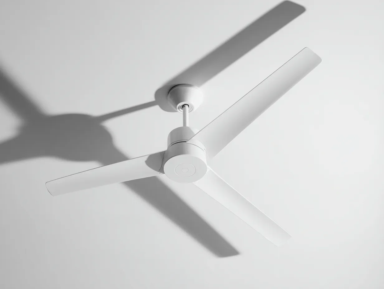 Deckenventilator Metall 120x120x32 cm - Weiß - minimalistisches Design
