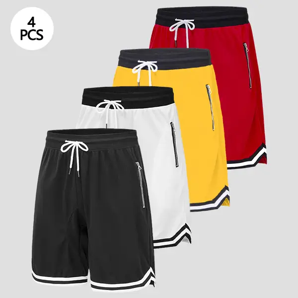 Men's Athletic Basketball Shorts – Quick Dry Lightweight Mesh Gym Shorts with Zipper Pocket
