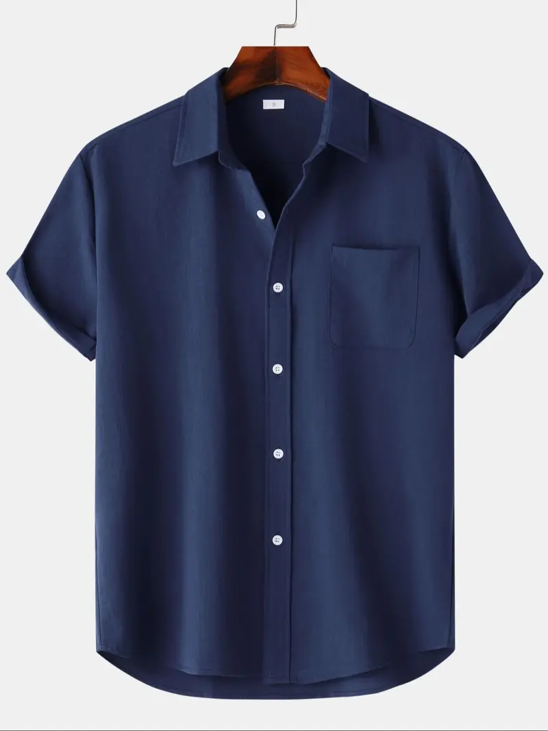 Men’s Lightweight Casual Short Sleeve Button Shirt