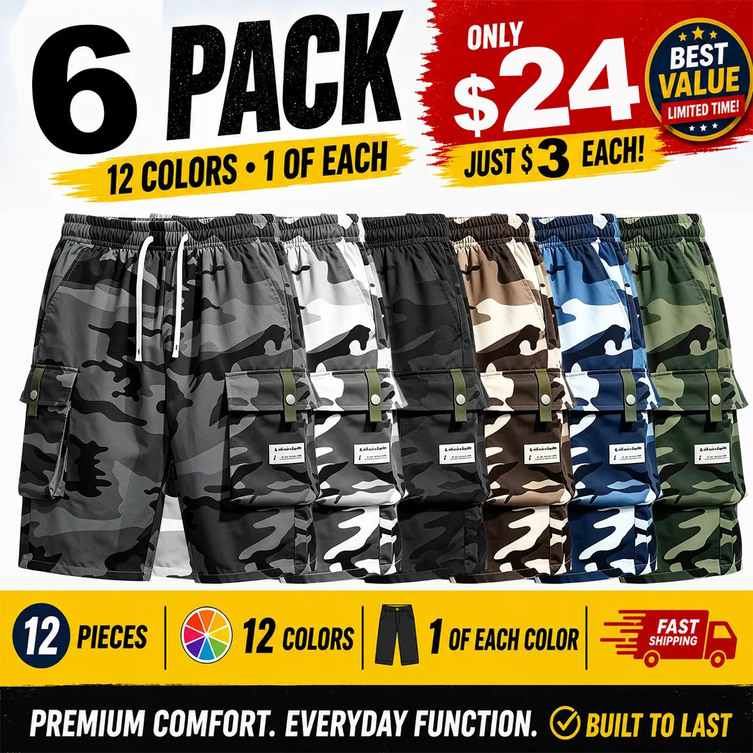 Clearance Sale⚡12 Pack for $29⚡- Men's Camouflage Cargo Shorts