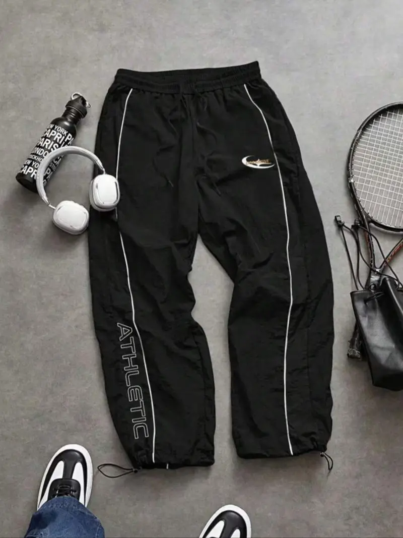 Men's Casual Sporty Long Pants with Elastic Cuffs