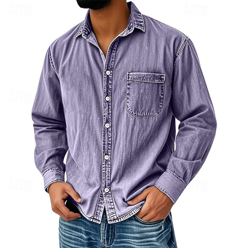 Clearance Sale: 10 pack for $32.99 – Men's Vintage Washed Cotton Denim Shirt