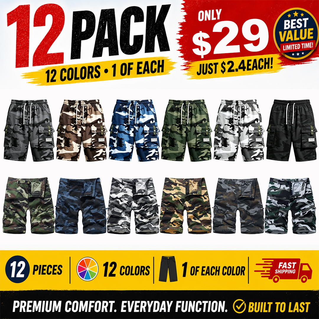 Clearance Sale⚡12 Pack for $29⚡- Men's Camouflage Cargo Shorts