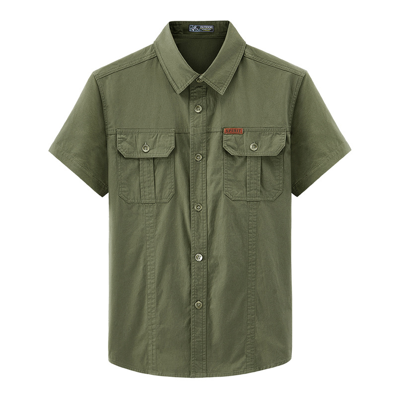 Mens Tactical Cargo Shirt | Lightweight Utility Button-Up Summer Shirt