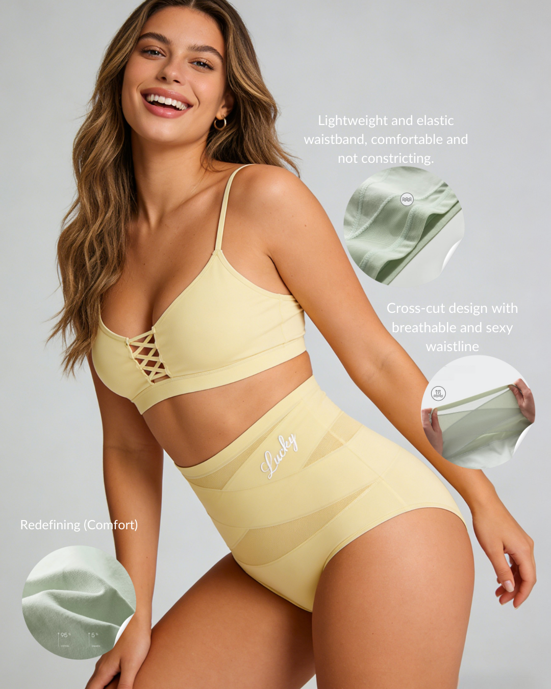 Women's High-Waisted Tummy Control Shapewear Panties – Seamless Breathable Postpartum Waist Slimming Briefs
