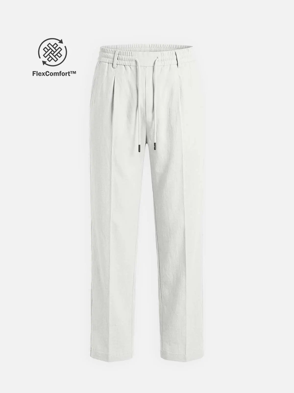 Men's Lightweight Linen Blend Drawstring Pants – Casual Loose Fit Breathable Beach Trousers with Pockets
