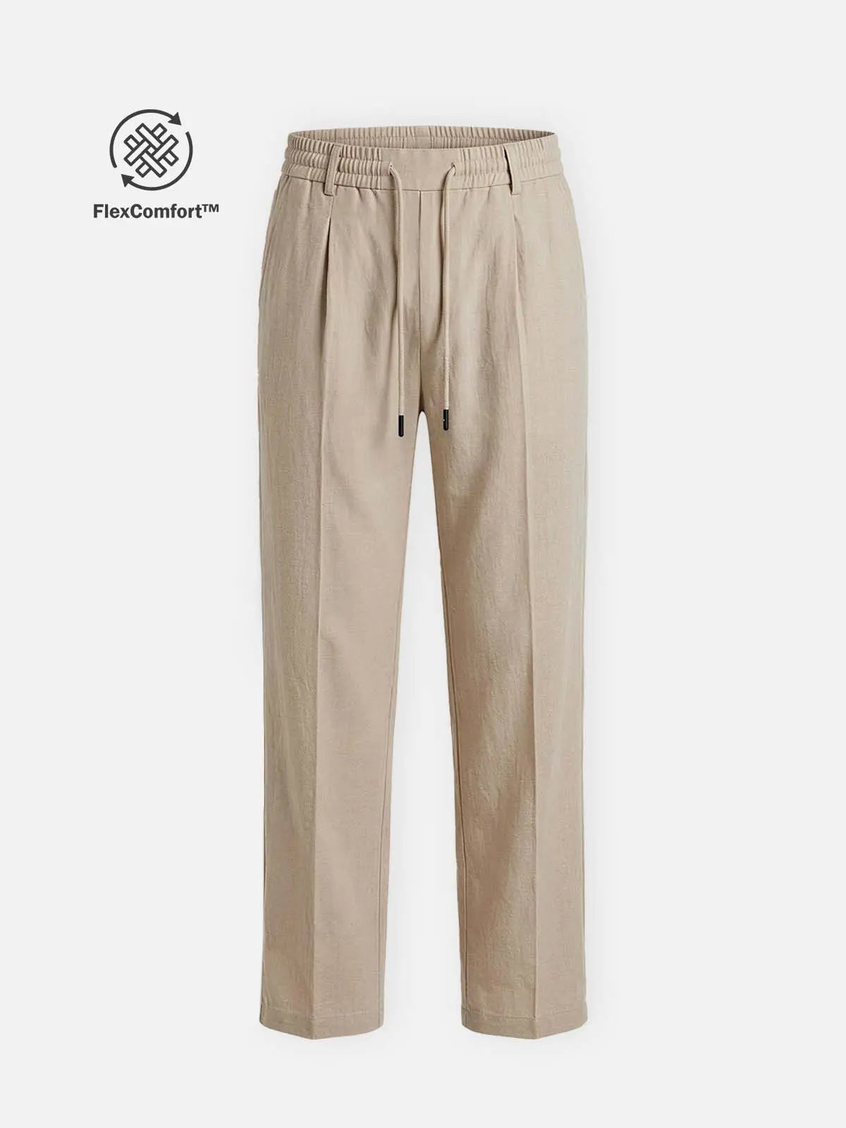 Men's Lightweight Linen Blend Drawstring Pants – Casual Loose Fit Breathable Beach Trousers with Pockets