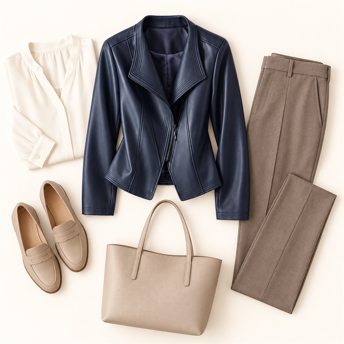 Women's Asymmetrical Moto Jacket Multipack styling idea 2