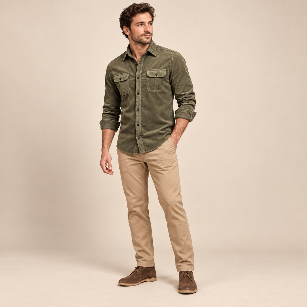 Men's Double-Flap Pocket Button-Up Shirt Multipack detail image 5