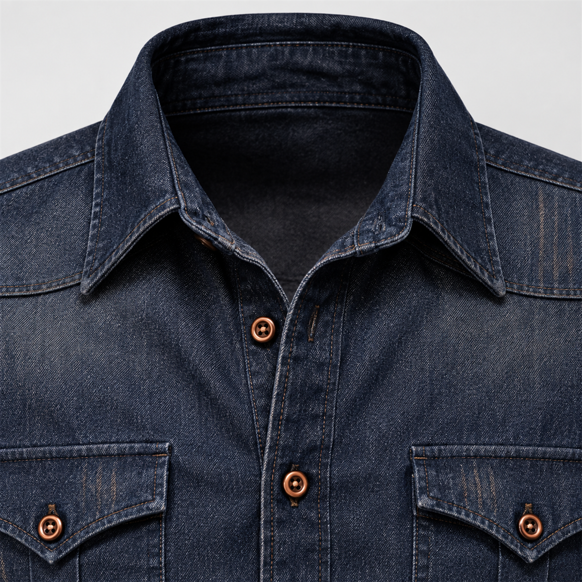 Men's Dark Denim Flap-Pocket Shirt Multipack detail image 07