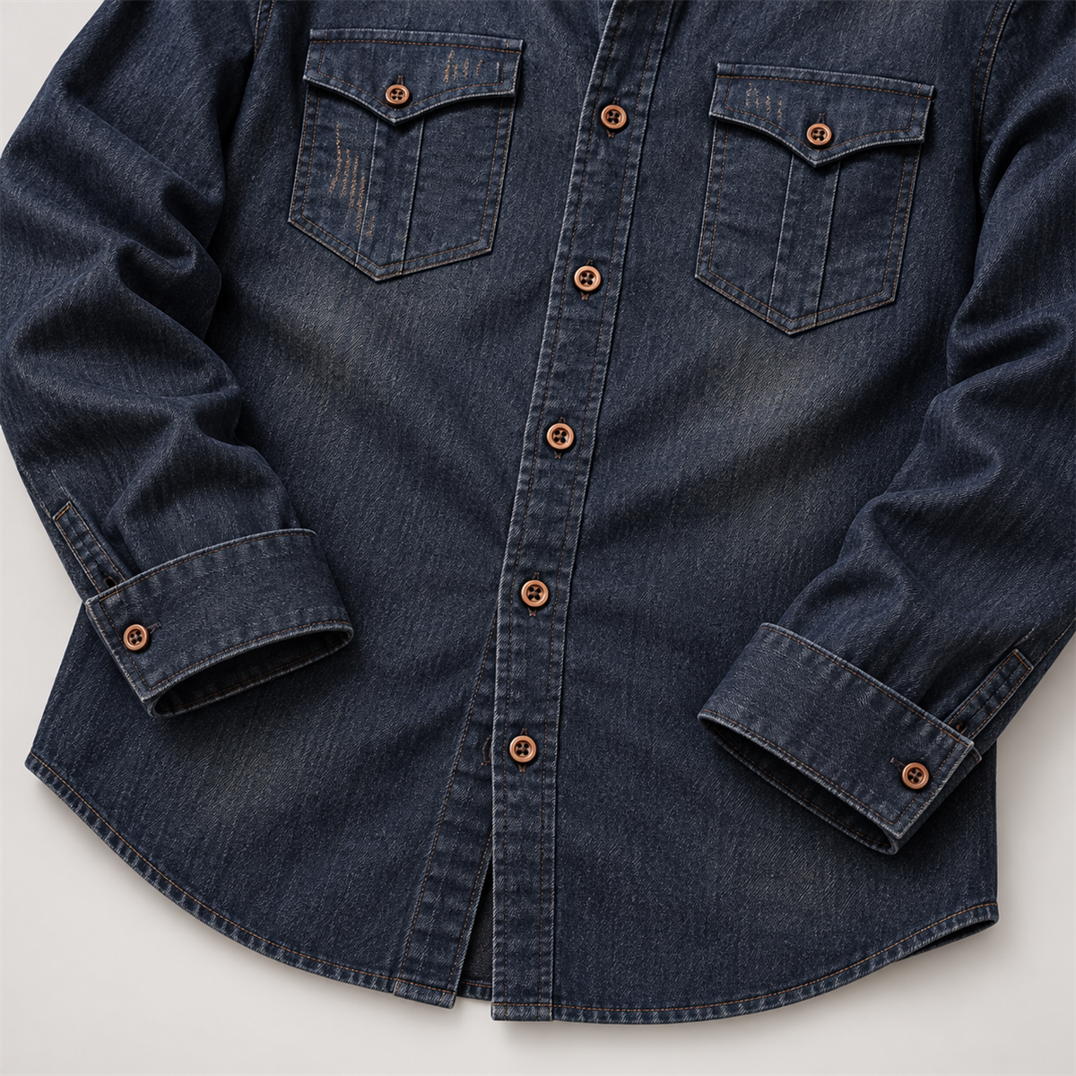 Men's Dark Denim Flap-Pocket Shirt Multipack detail image 09