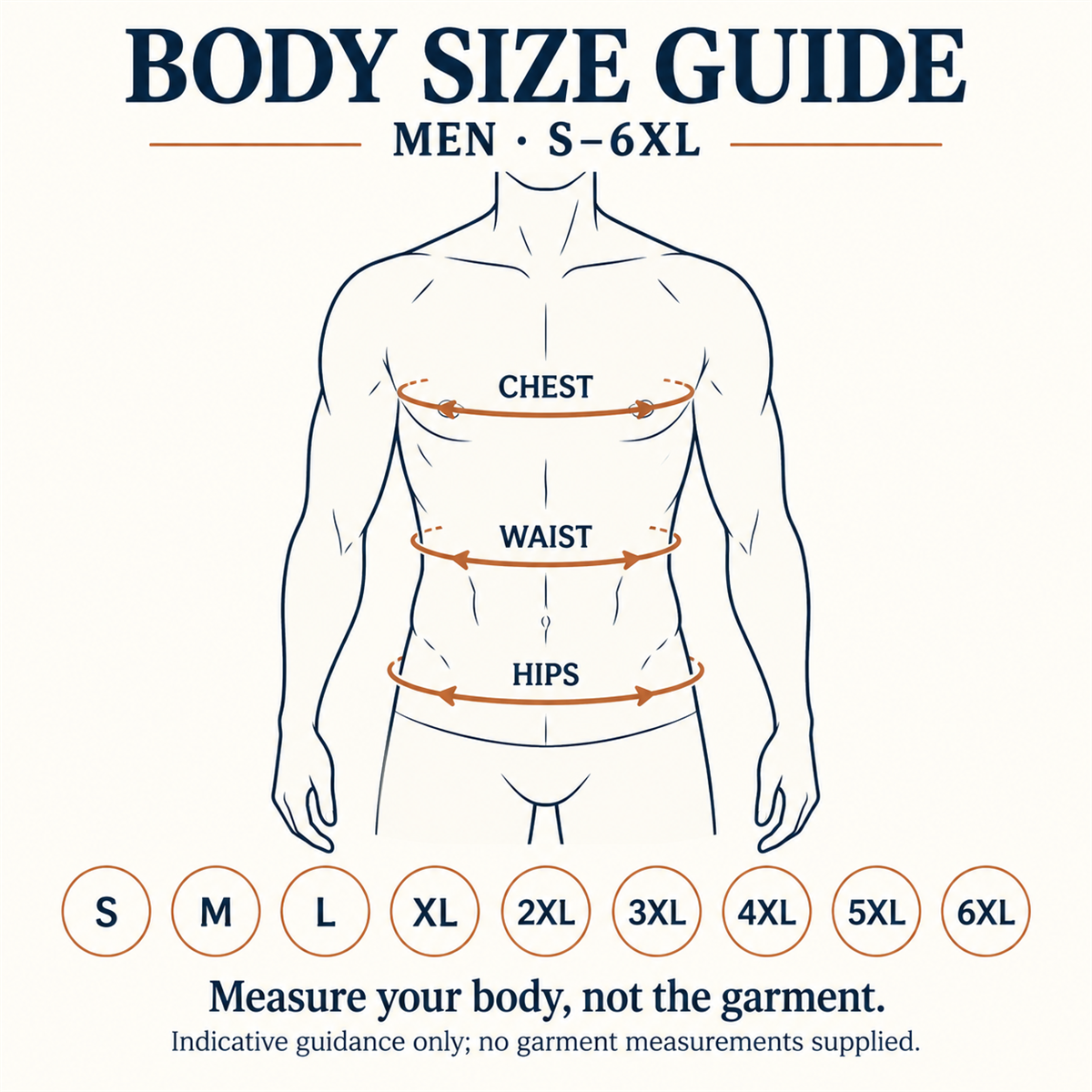 General US and EU body measurement size guide