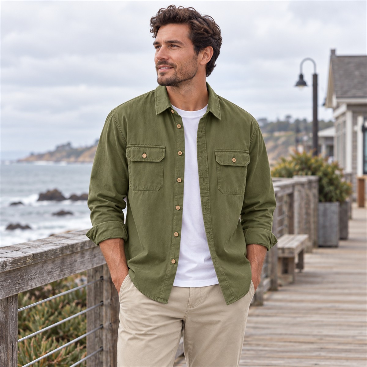 Men's Relaxed Flap-Pocket Overshirt Multipack detail image 03