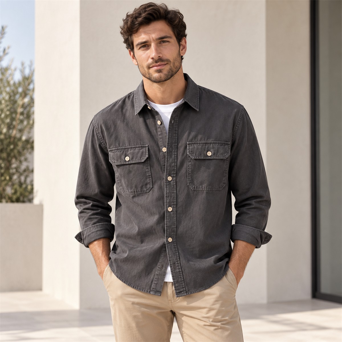 Men's Relaxed Flap-Pocket Overshirt Multipack detail image 05