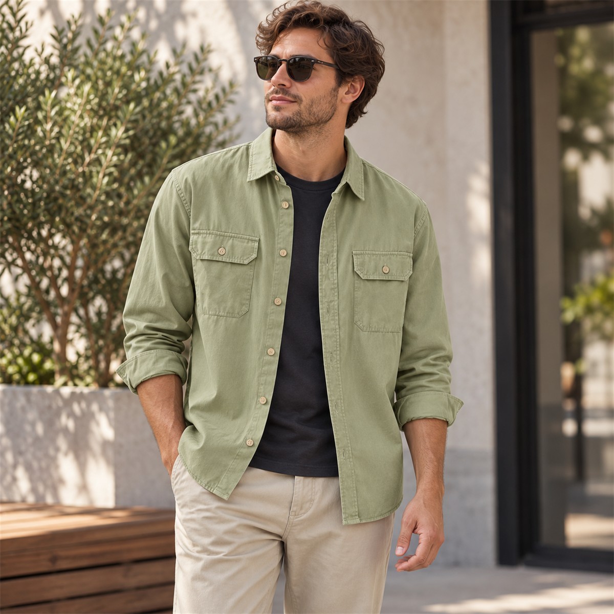 Men's Relaxed Flap-Pocket Overshirt Multipack detail image 06
