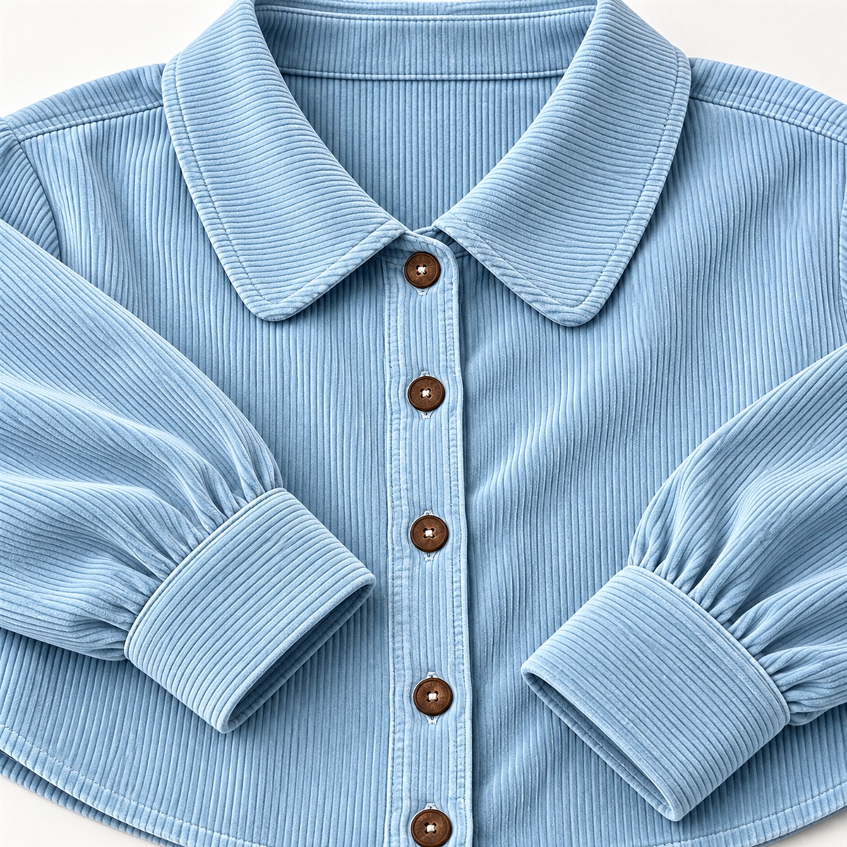 Women's Blue Ribbed Button-Front Blouse Multipack detail image 07