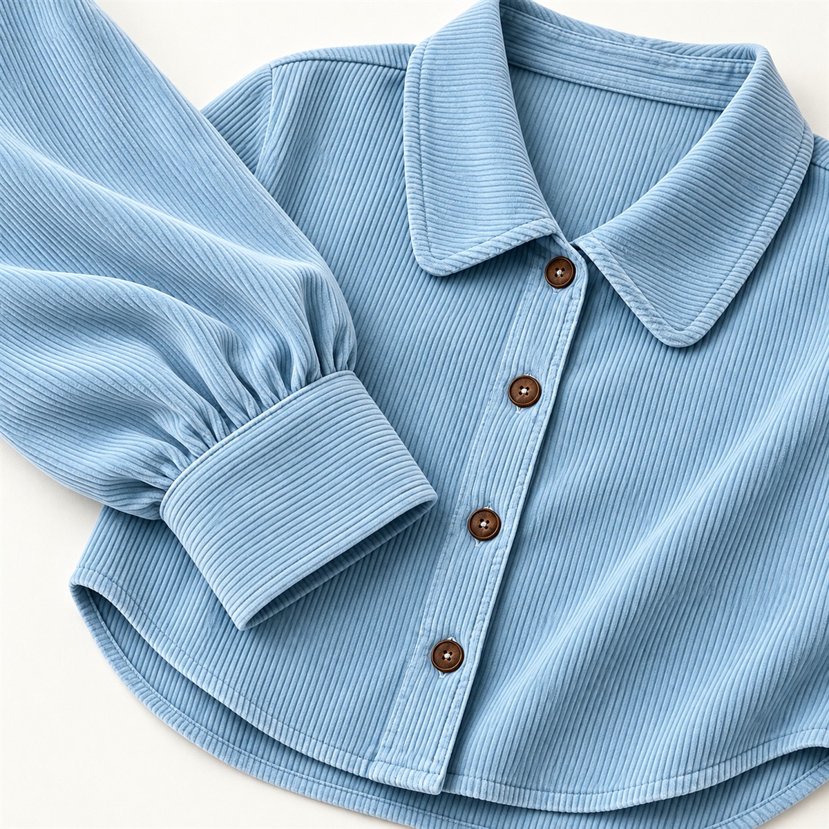 Women's Blue Ribbed Button-Front Blouse Multipack detail image 09