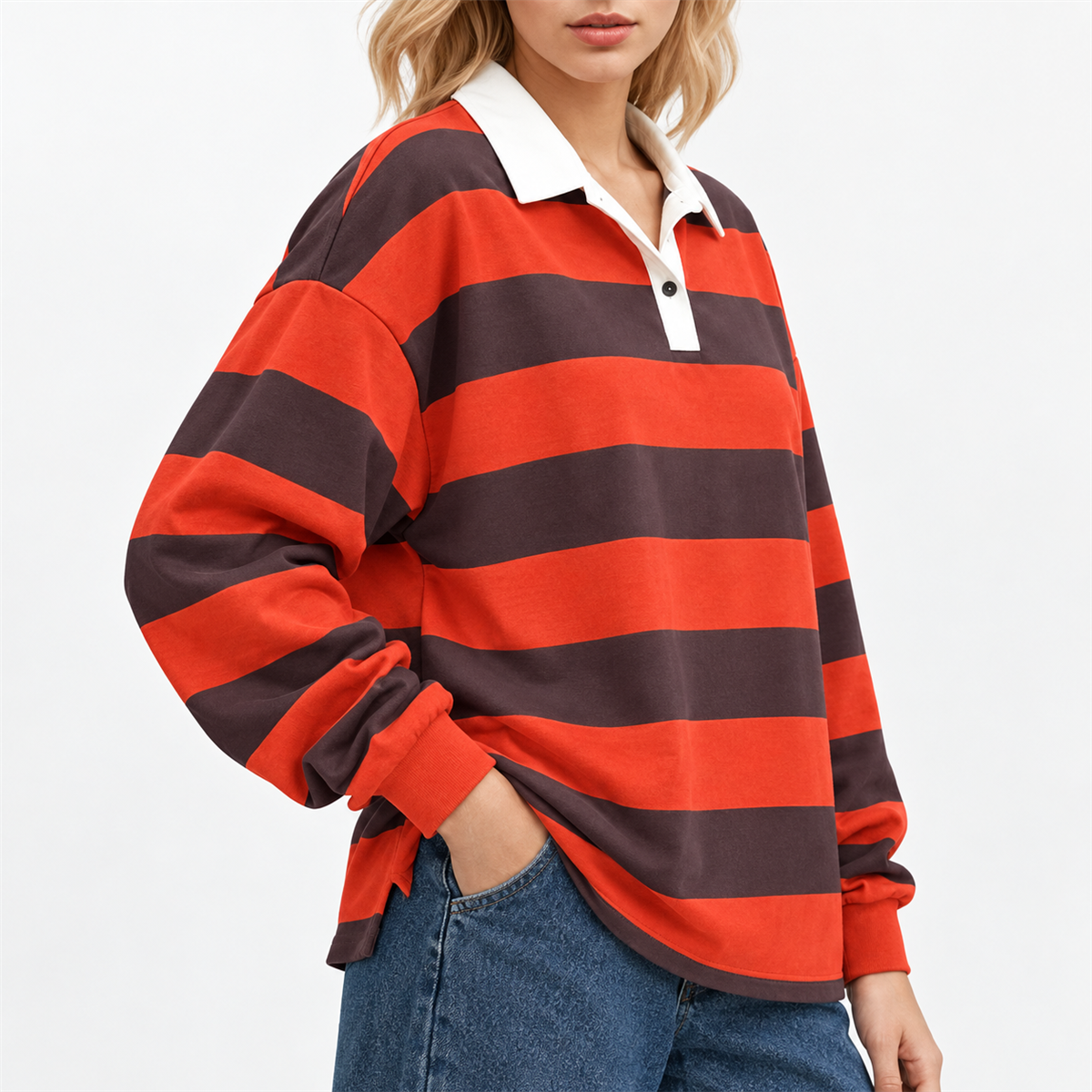 Women's Striped Long-Sleeve Rugby Polo Multipack detail image 08