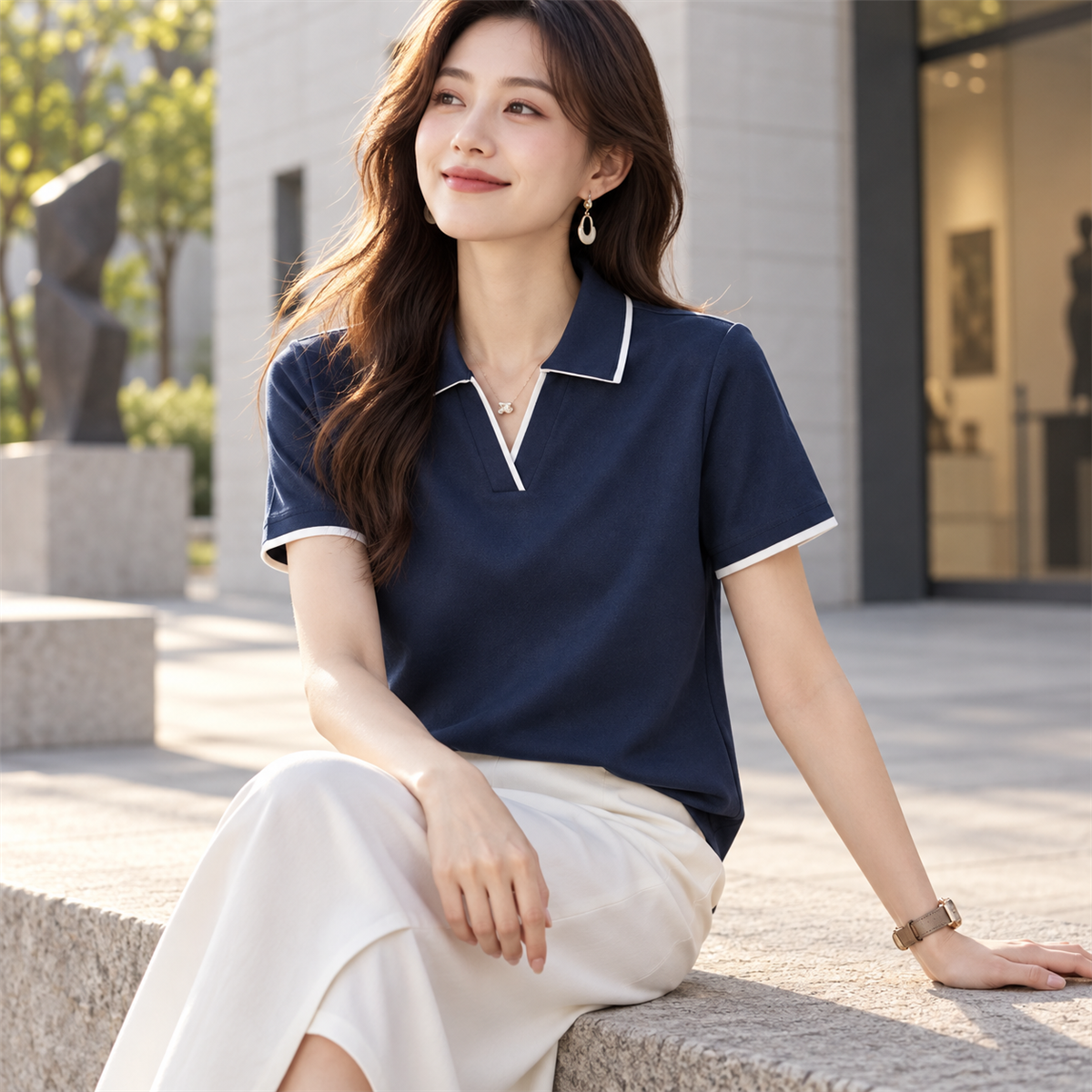 Women's Contrast-Trim Short-Sleeve Polo Multipack detail image 03