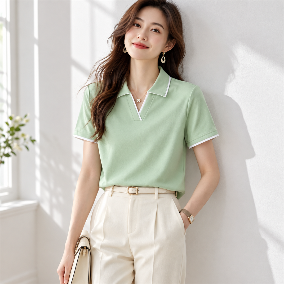Women's Contrast-Trim Short-Sleeve Polo Multipack detail image 04