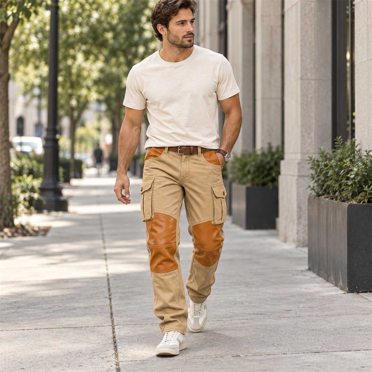 Men's Contrast-Panel Cargo Pants Multipack detail image 01