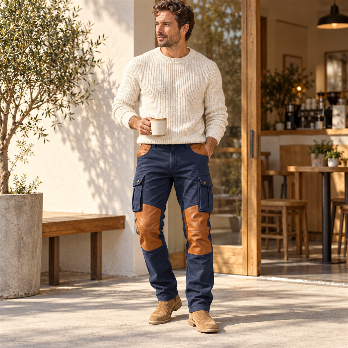 Men's Contrast-Panel Cargo Pants Multipack detail image 07
