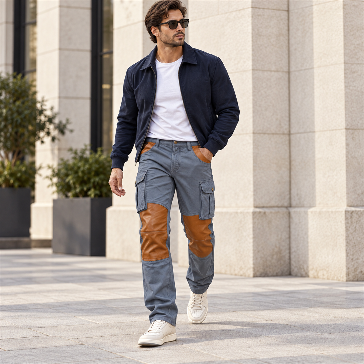 Men's Contrast-Panel Cargo Pants Multipack detail image 09