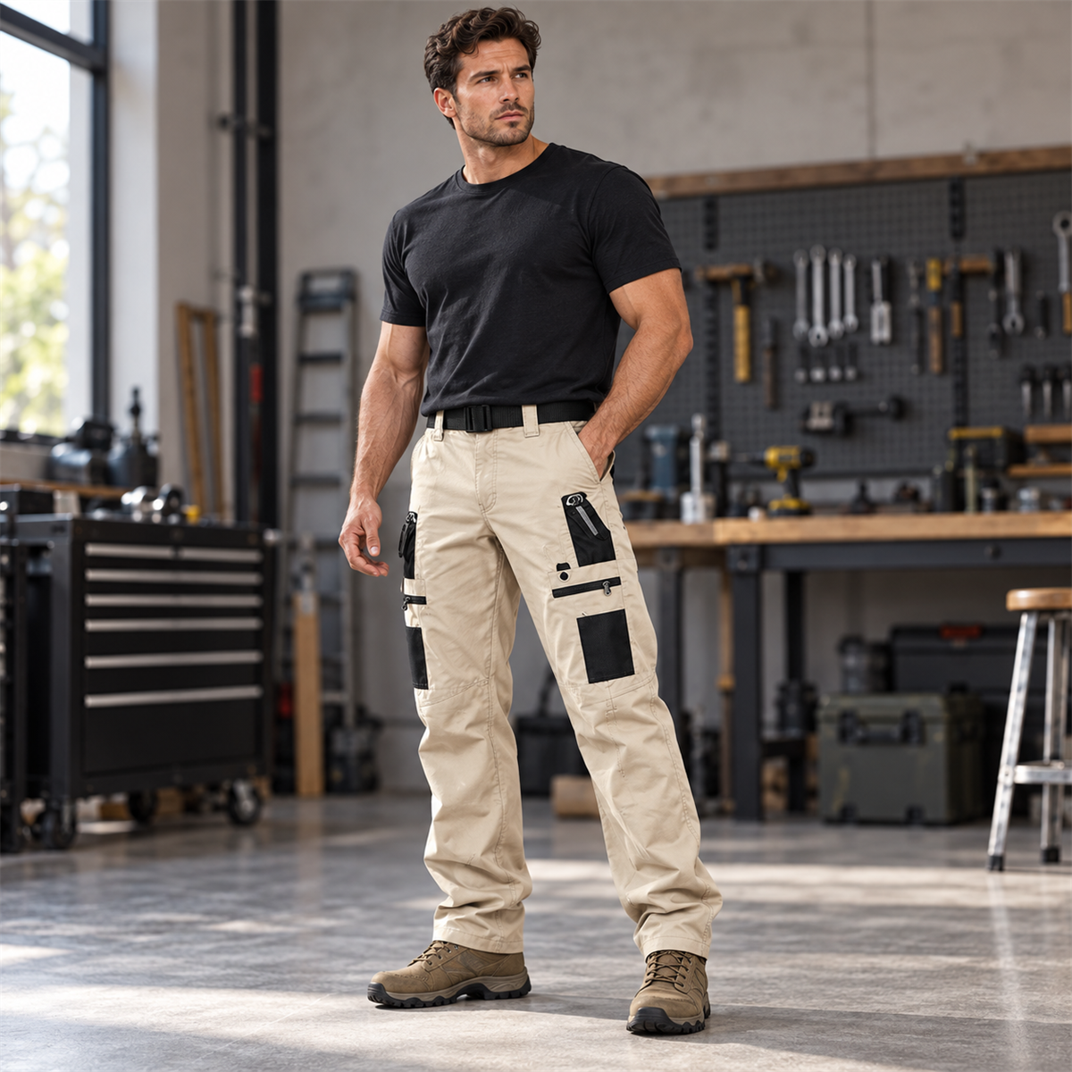 Men's Multi-Pocket Tactical Cargo Pants Multipack model view 3