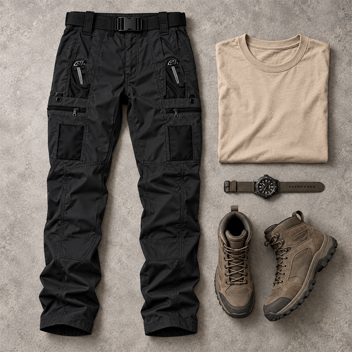 Men's Multi-Pocket Tactical Cargo Pants Multipack outfit styling 1