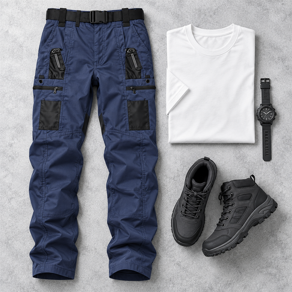 Men's Multi-Pocket Tactical Cargo Pants Multipack outfit styling 2