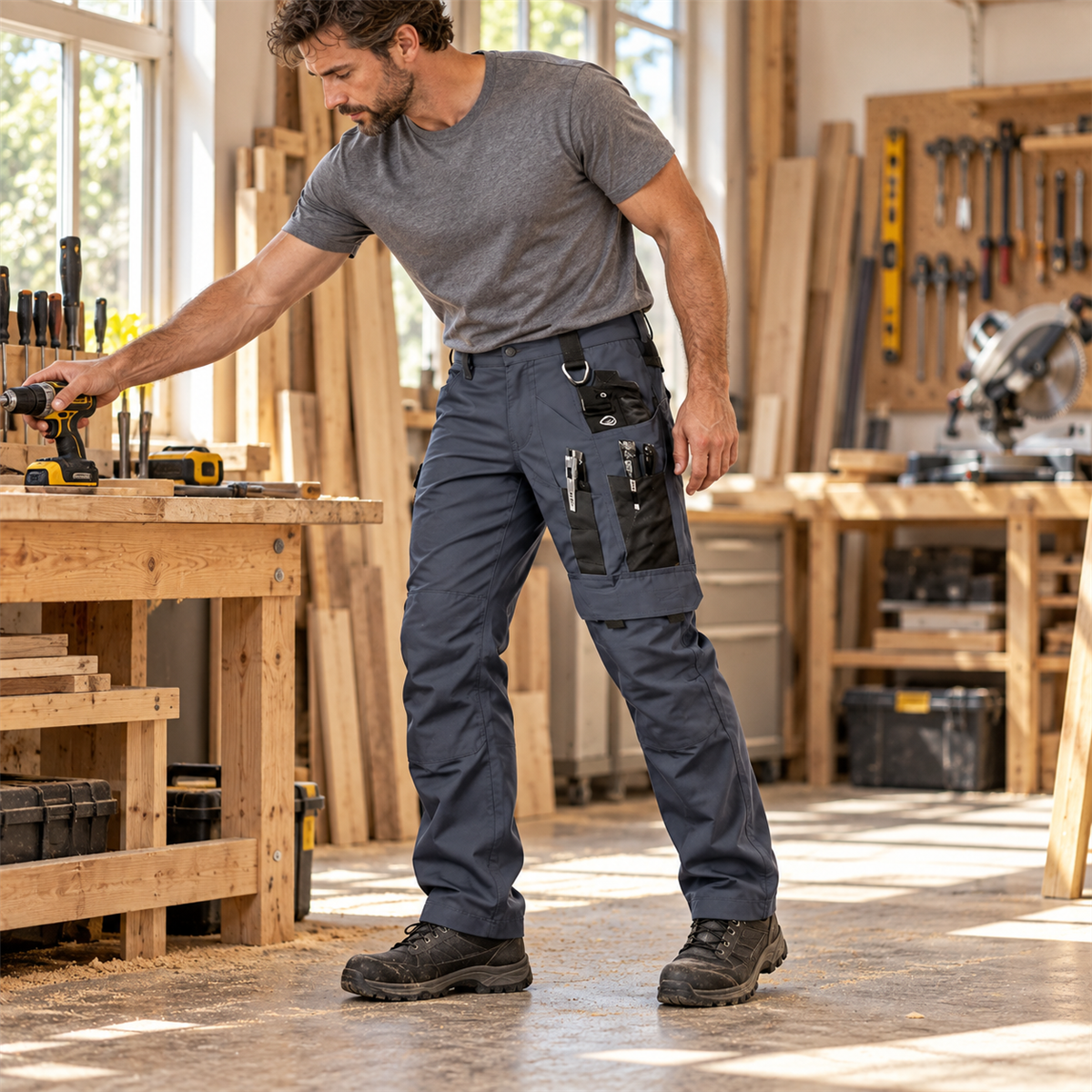 Men's Multi-Pocket Work Cargo Pants Multipack model view 1