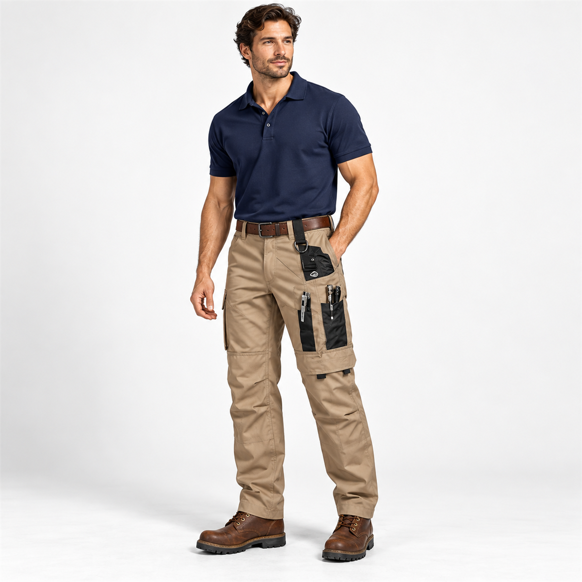 Men's Multi-Pocket Work Cargo Pants Multipack outfit styling 2