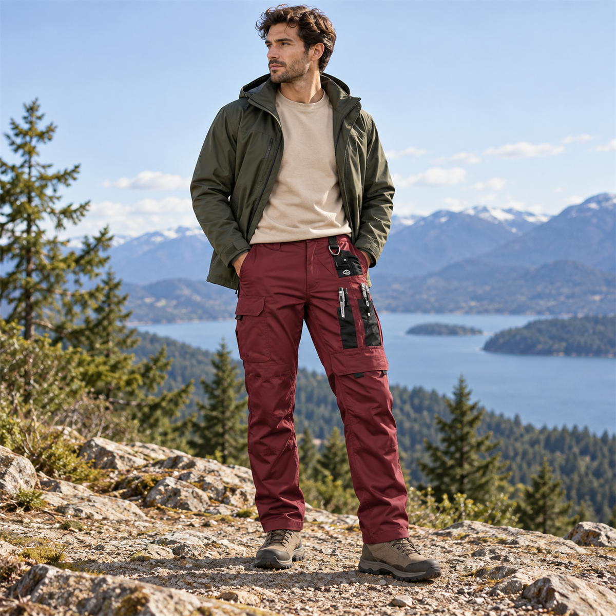 Men's Multi-Pocket Work Cargo Pants Multipack outfit styling 3