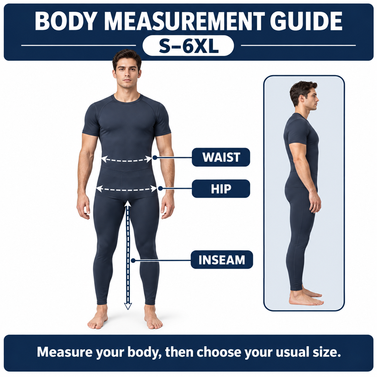 Men's Multi-Pocket Work Cargo Pants Multipack size chart