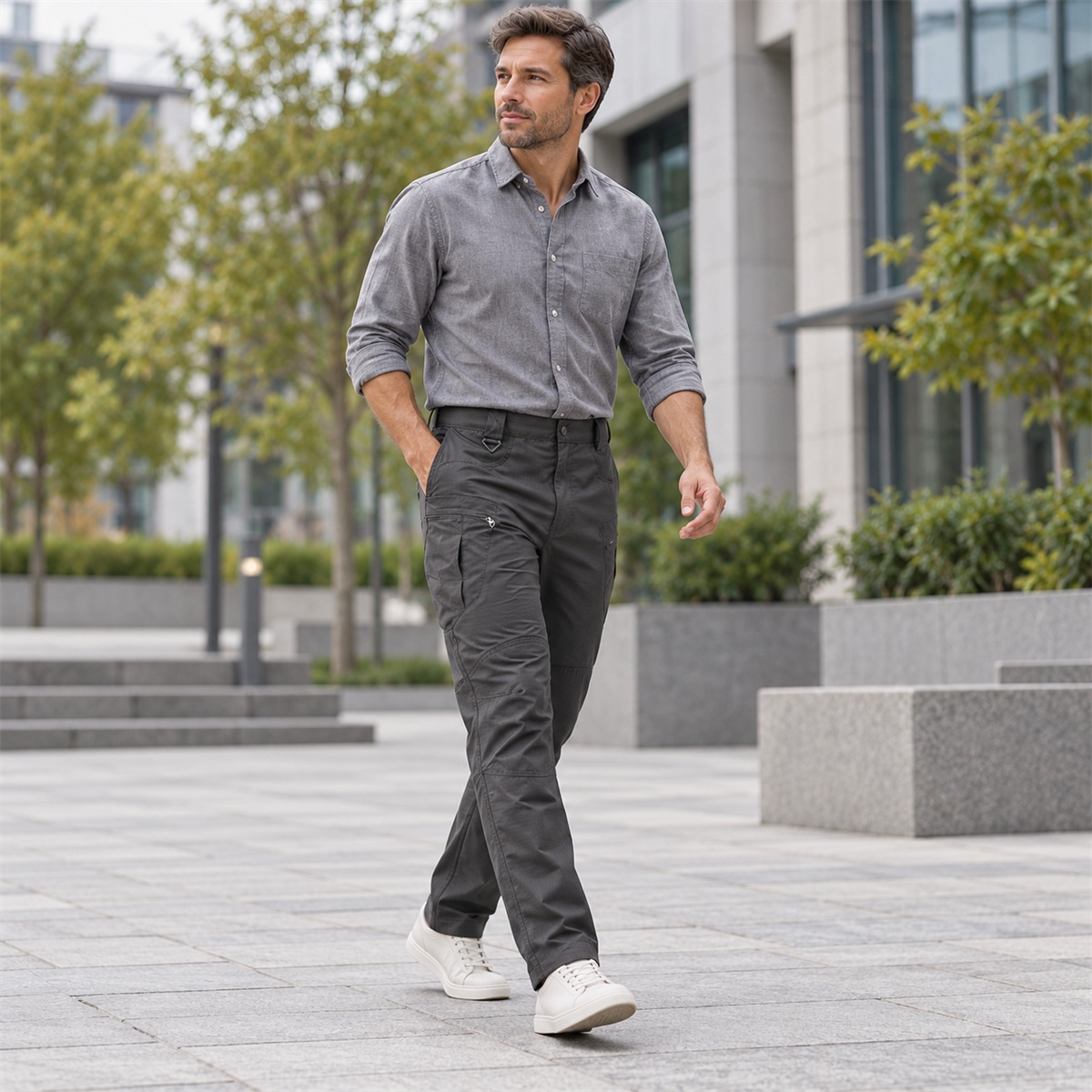 4- or 8-Pack Men's Lightweight Tactical Cargo Pants model view 2