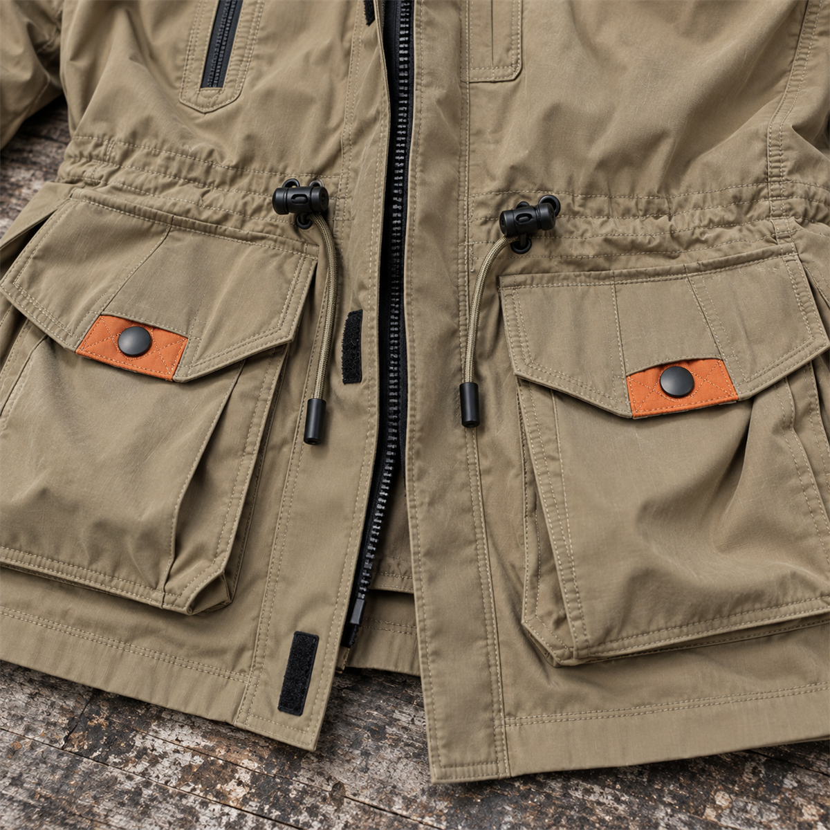 4- or 8-Pack Men's Hooded Multi-Pocket Field Jackets visible detail 2