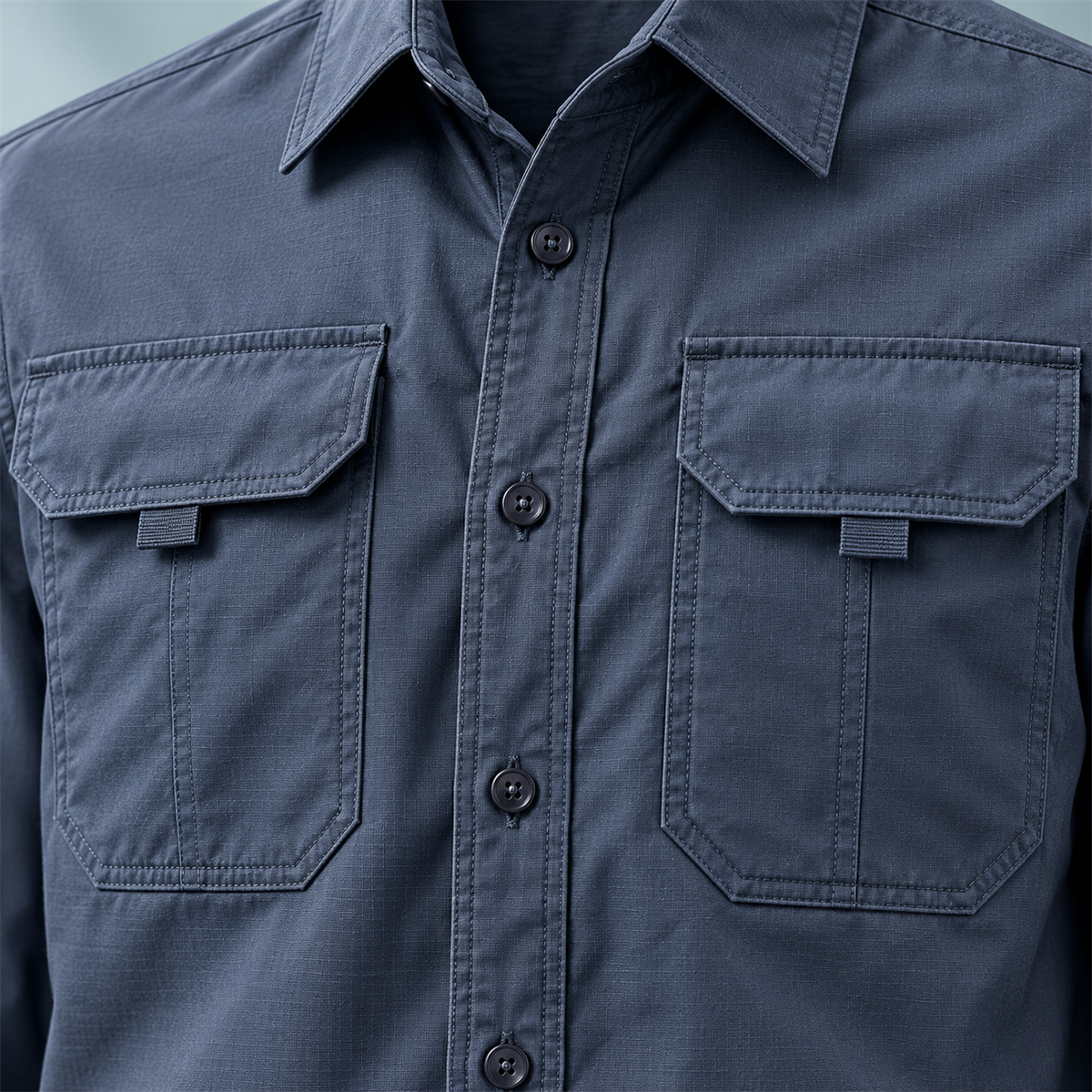 4- or 8-Pack Men's Roll-Sleeve Utility Shirts visible detail 1
