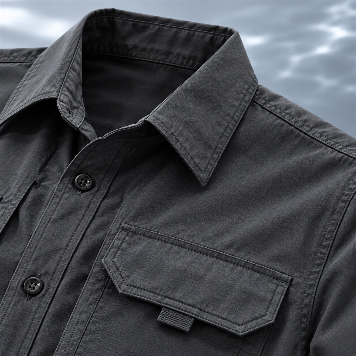 4- or 8-Pack Men's Roll-Sleeve Utility Shirts visible detail 3