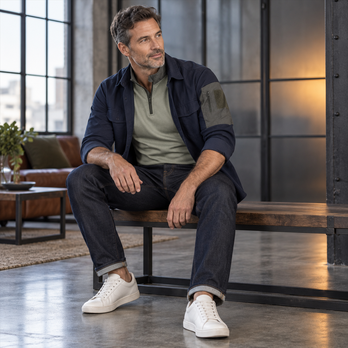 5- or 10-Pack Men's Two-Tone Quarter-Zip Tactical Shirts outfit idea 2