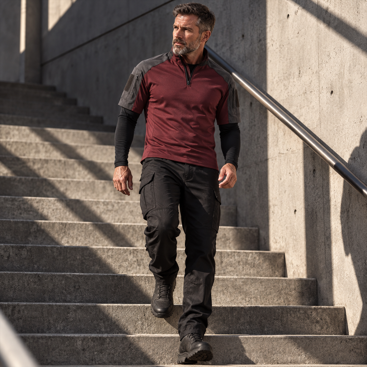 5- or 10-Pack Men's Two-Tone Quarter-Zip Tactical Shirts outfit idea 3