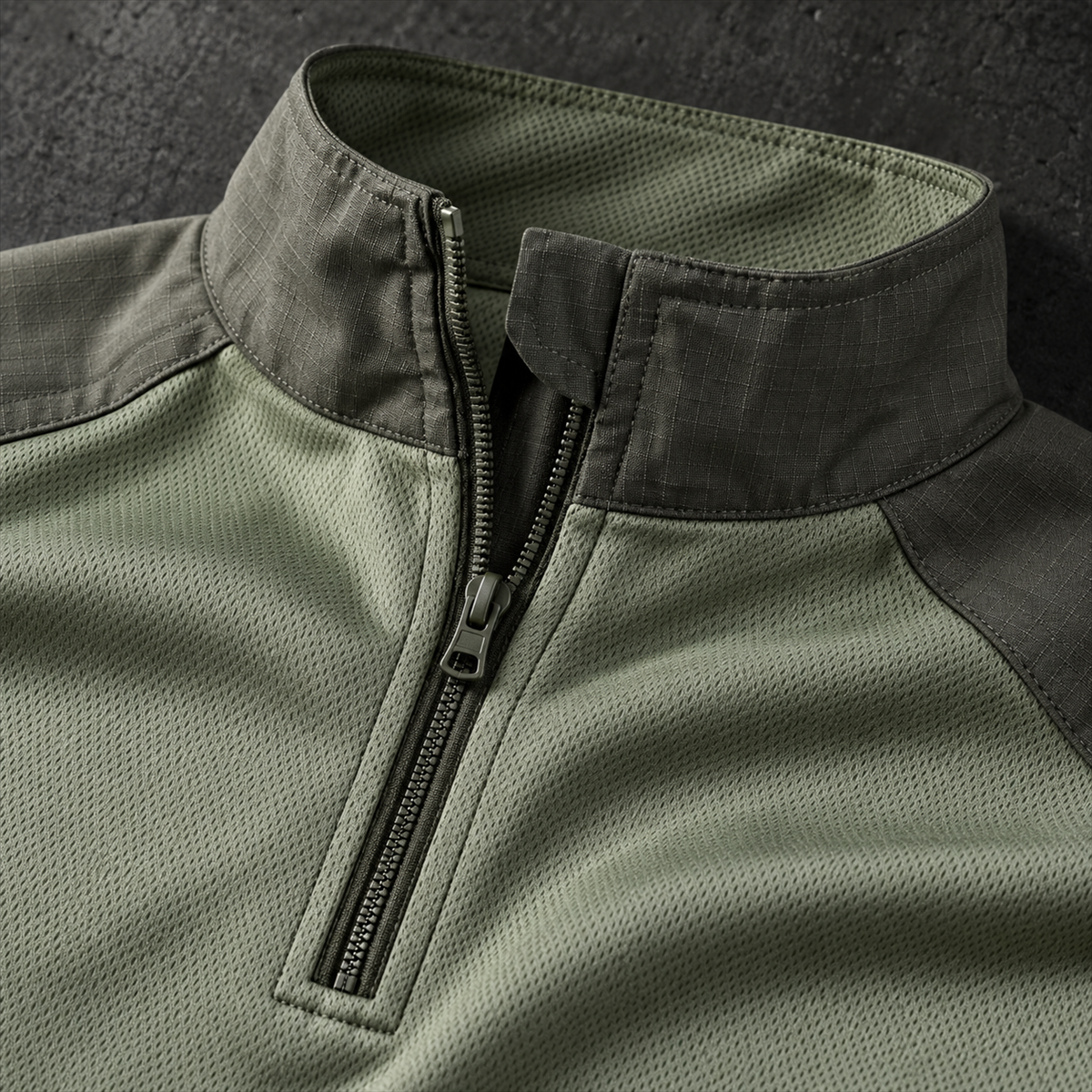 5- or 10-Pack Men's Two-Tone Quarter-Zip Tactical Shirts visible detail 1