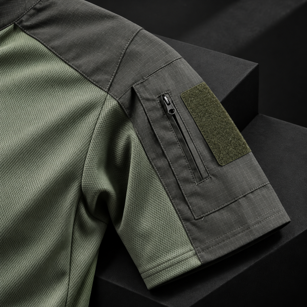 5- or 10-Pack Men's Two-Tone Quarter-Zip Tactical Shirts visible detail 2