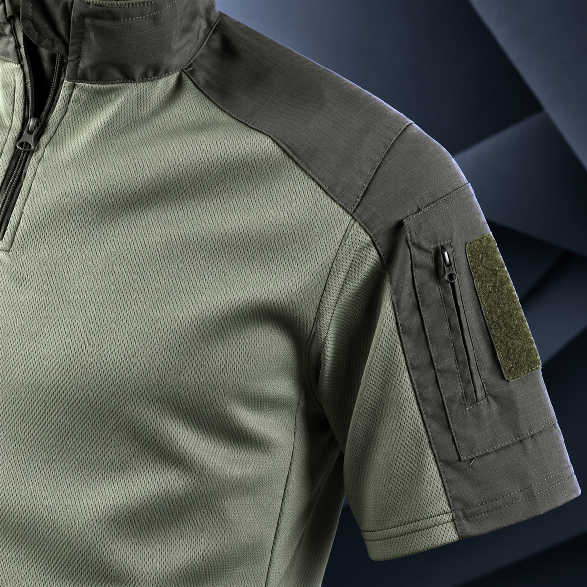 5- or 10-Pack Men's Two-Tone Quarter-Zip Tactical Shirts visible detail 3