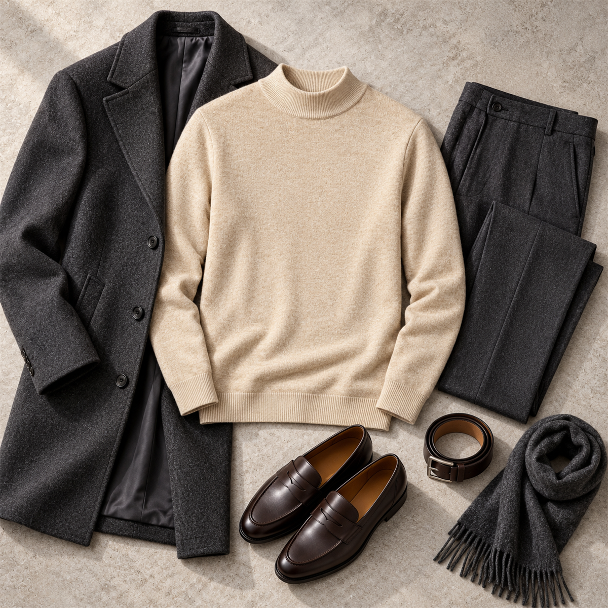 8-Pack Men's Mock-Neck Knit Sweaters styling view 1