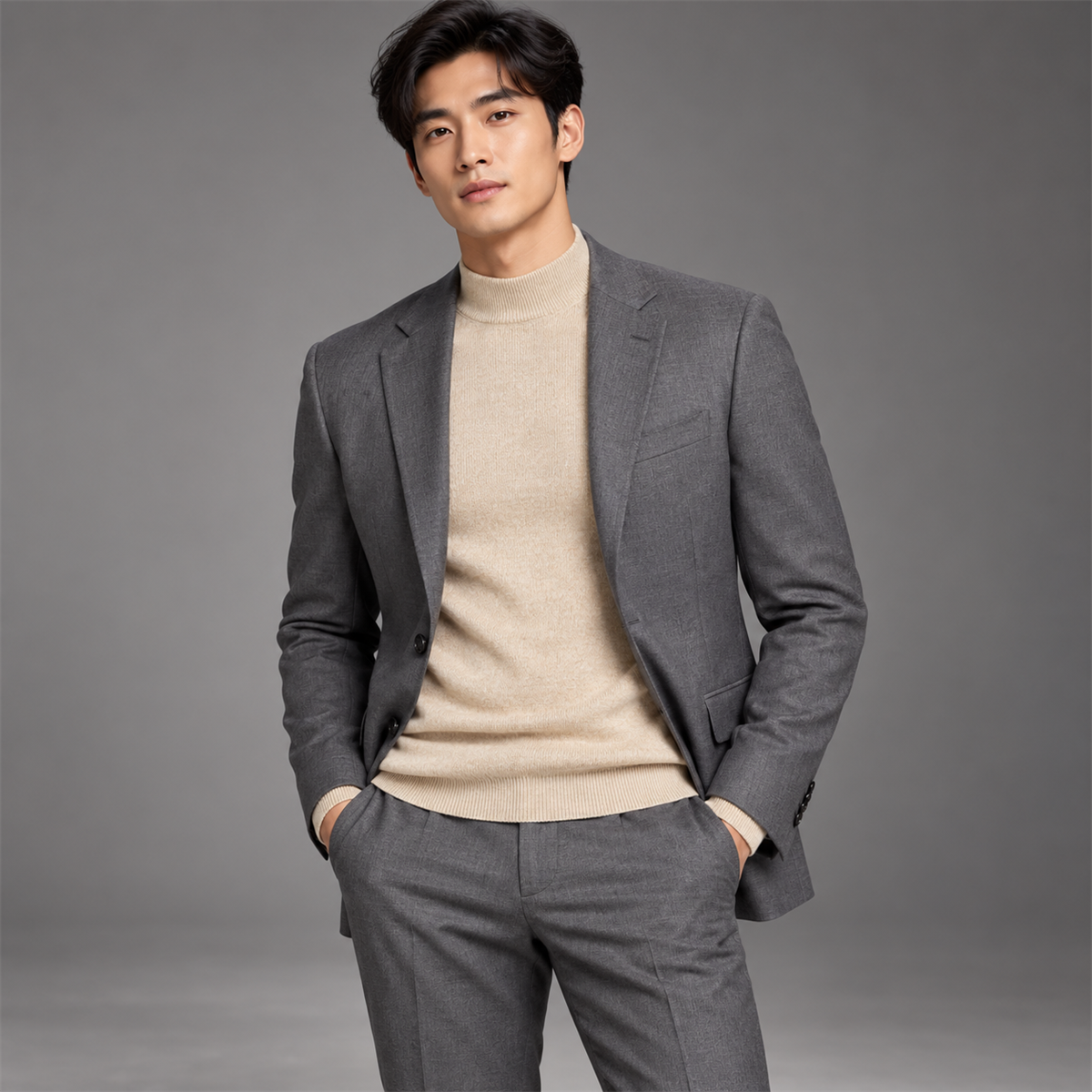 8-Pack Men's Mock-Neck Knit Sweaters styling view 2