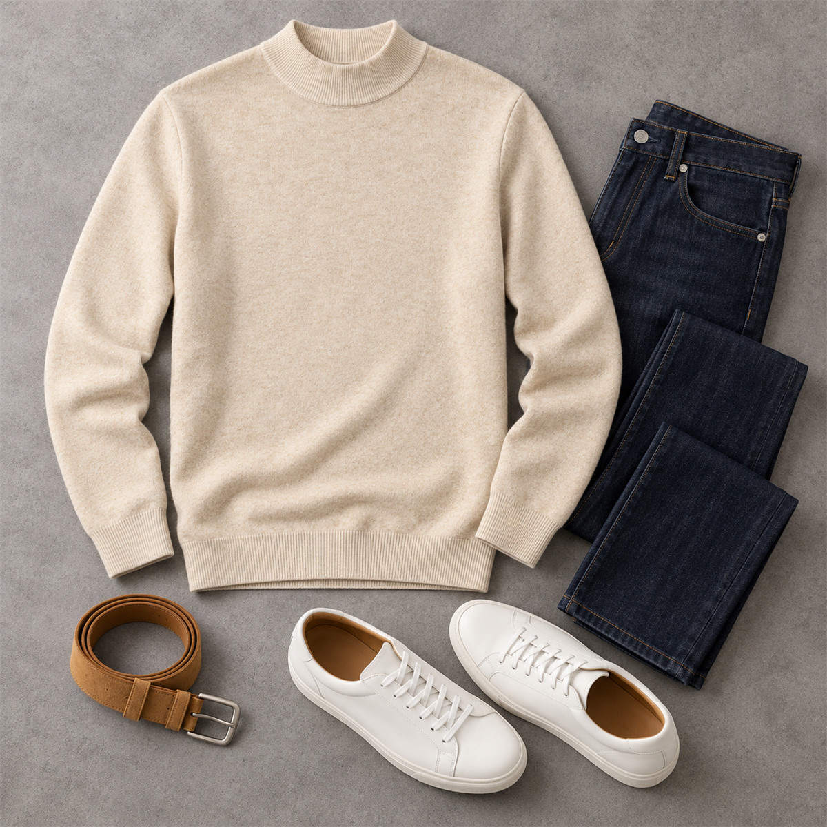 8-Pack Men's Mock-Neck Knit Sweaters styling view 3