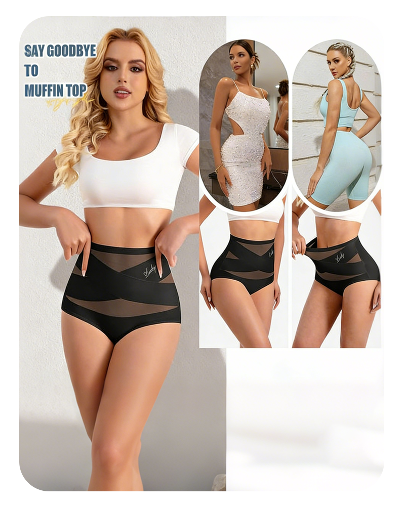 Women's High-Waisted Tummy Control Shapewear Panties – Seamless Breathable Postpartum Waist Slimming Briefs